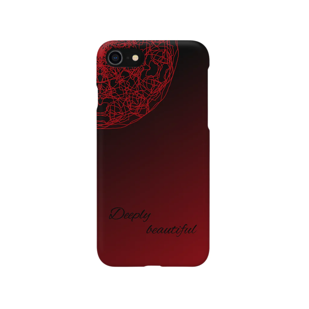 Deeply beautifulのiPhoneケース　黒と赤のグラデーション スマホケース