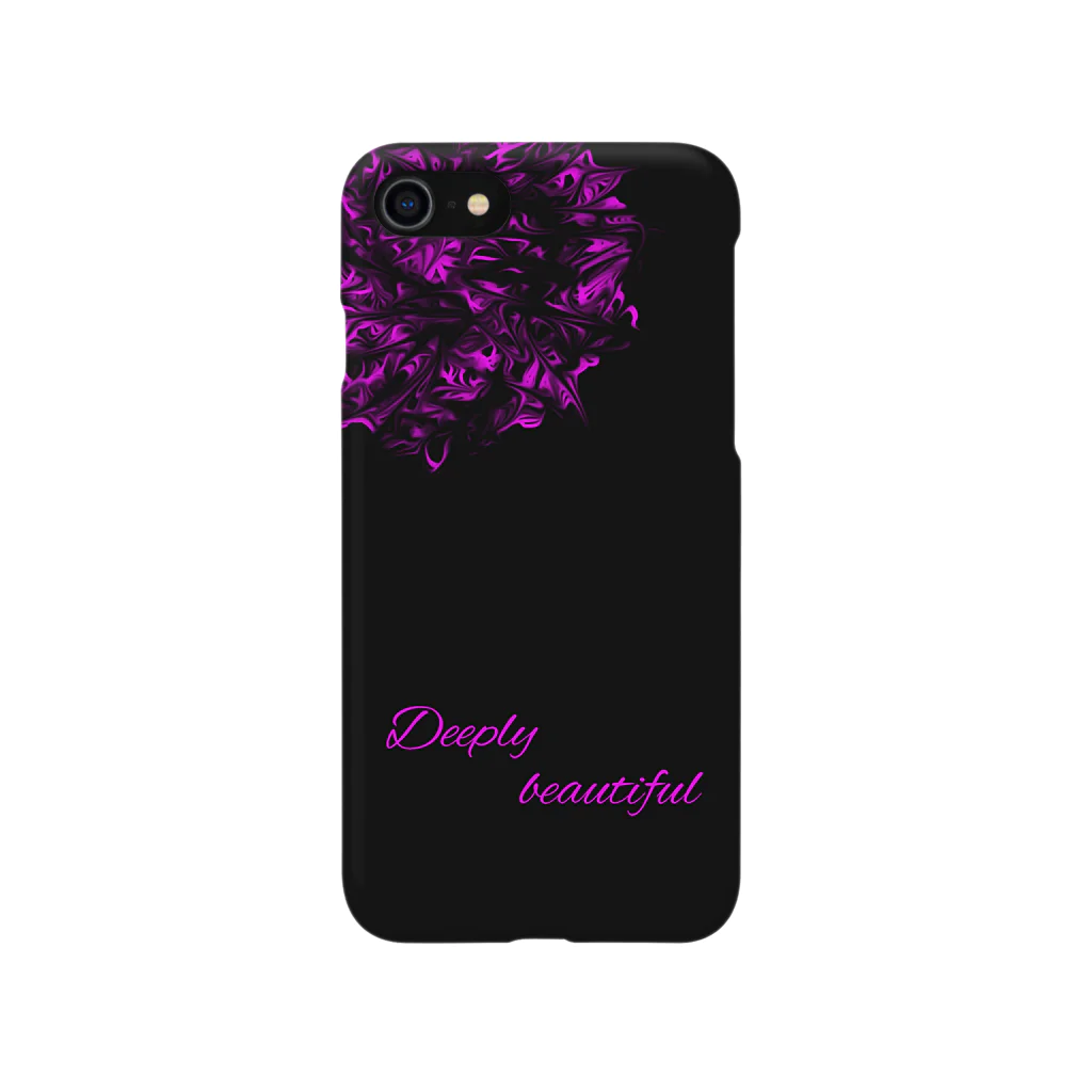 Deeply beautifulのiPhoneケース　黒×ピンク Smartphone Case