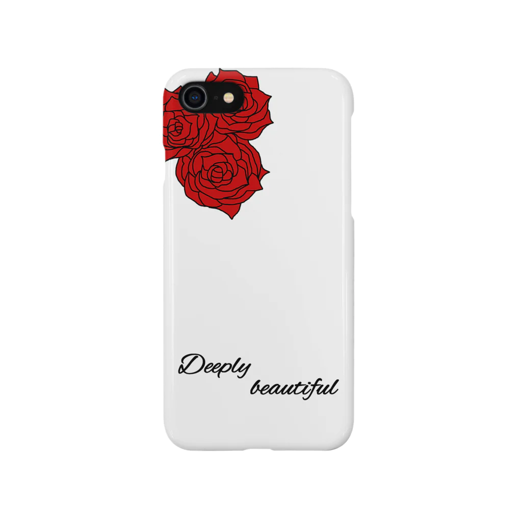 Deeply beautifulのiPhoneケース　赤いバラ Smartphone Case