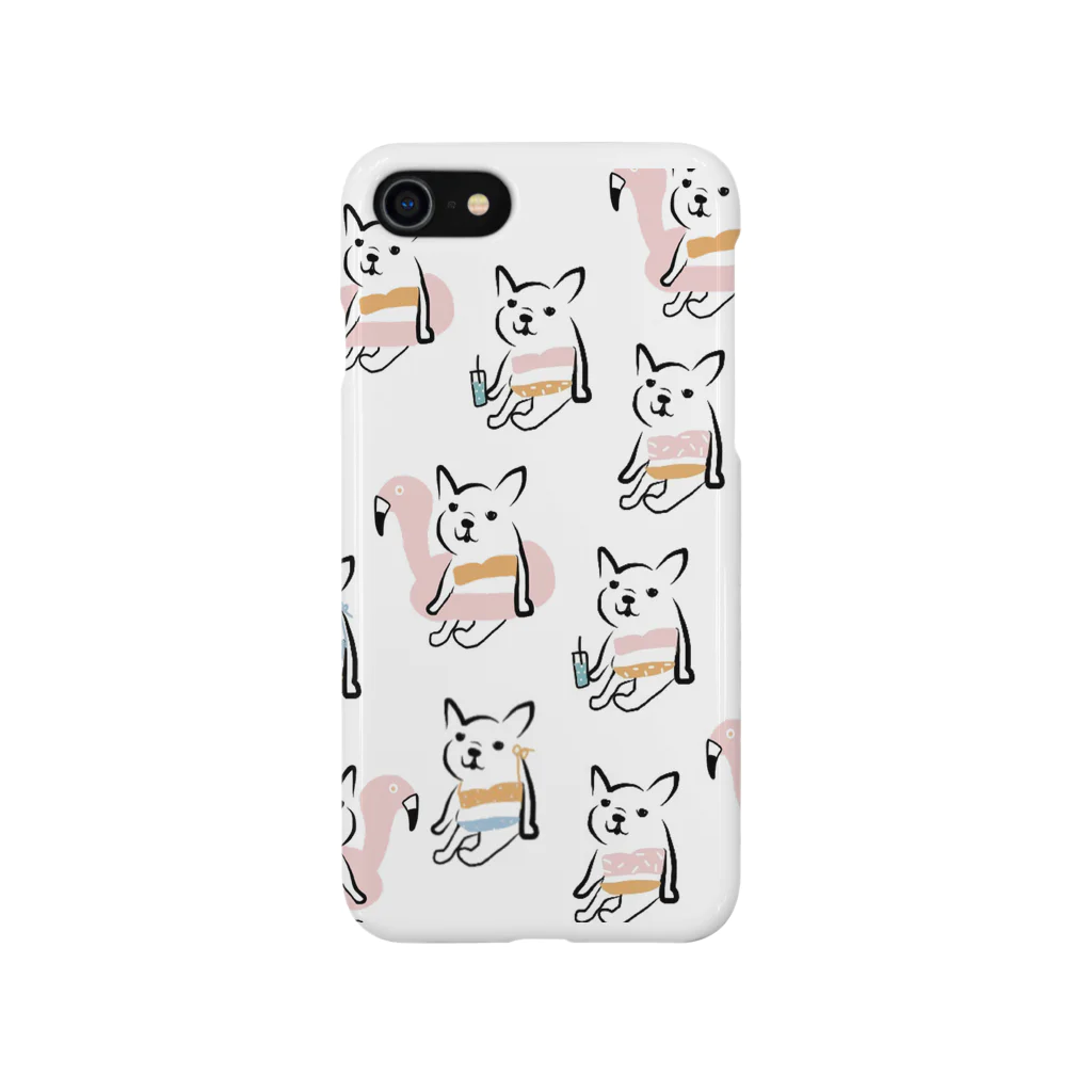 HER AND MARSHMALLOWのサマービキニ　フレンチブルドッグ Smartphone Case