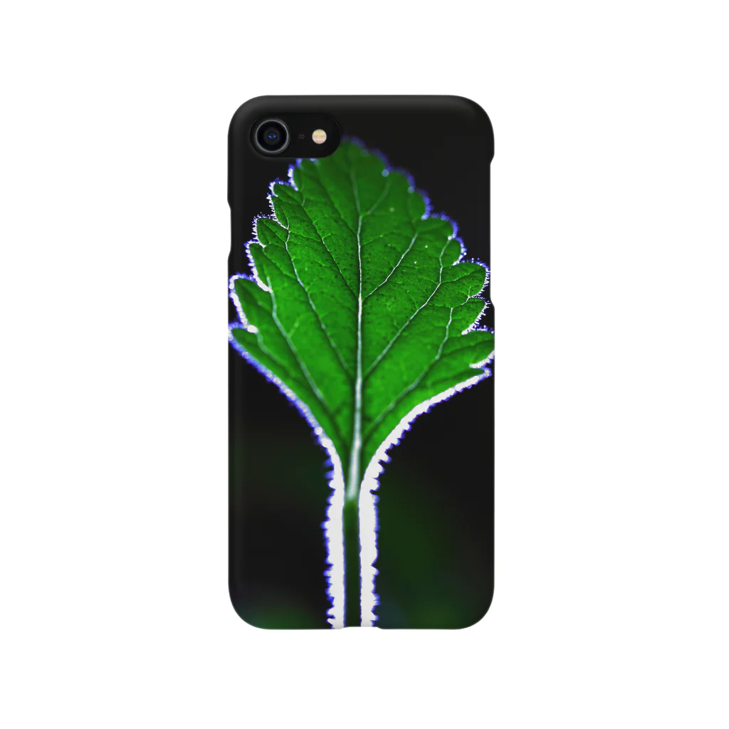 CNU Official ShopのiPhone 8/7/SE(second generation) Smartphone Case Leaf with Backlight Design Smartphone Case