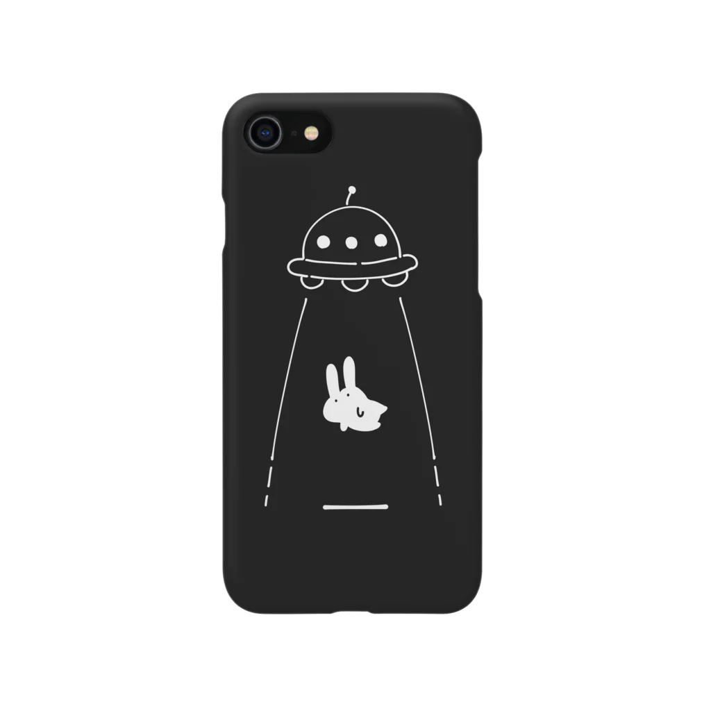 soratoのUFOにつれてかれるうさぎ/黒 Smartphone Case