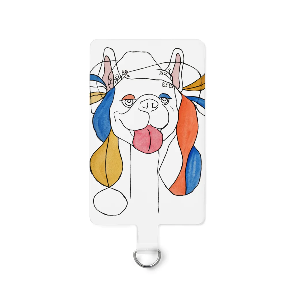 runkotoのフレンチブルドッグ　ピカソ風 Smartphone Strap