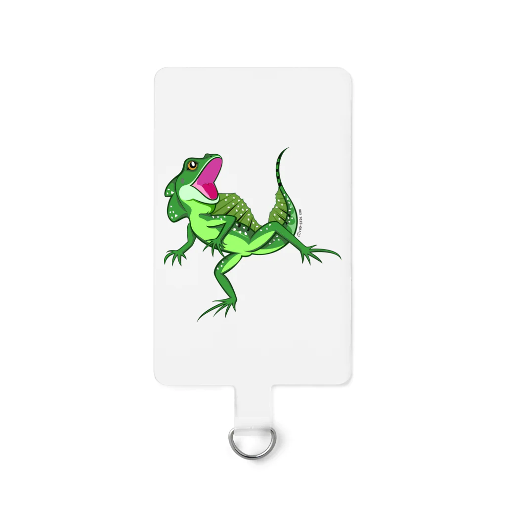 もむのふの爬虫類グッズやさんの水辺の忍者グリーンバシリスク Smartphone Strap