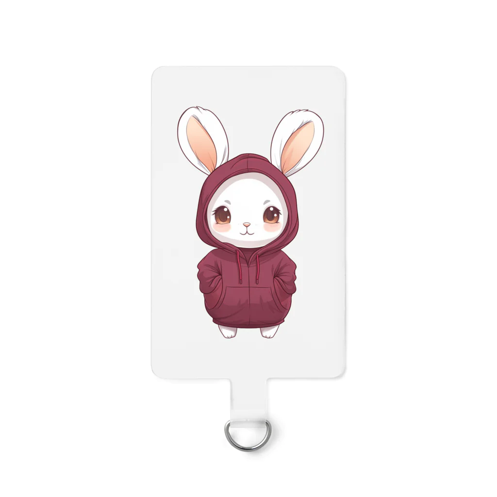 Vasetti_pressの赤パーカーを着ているうさぎちゃん Smartphone Strap