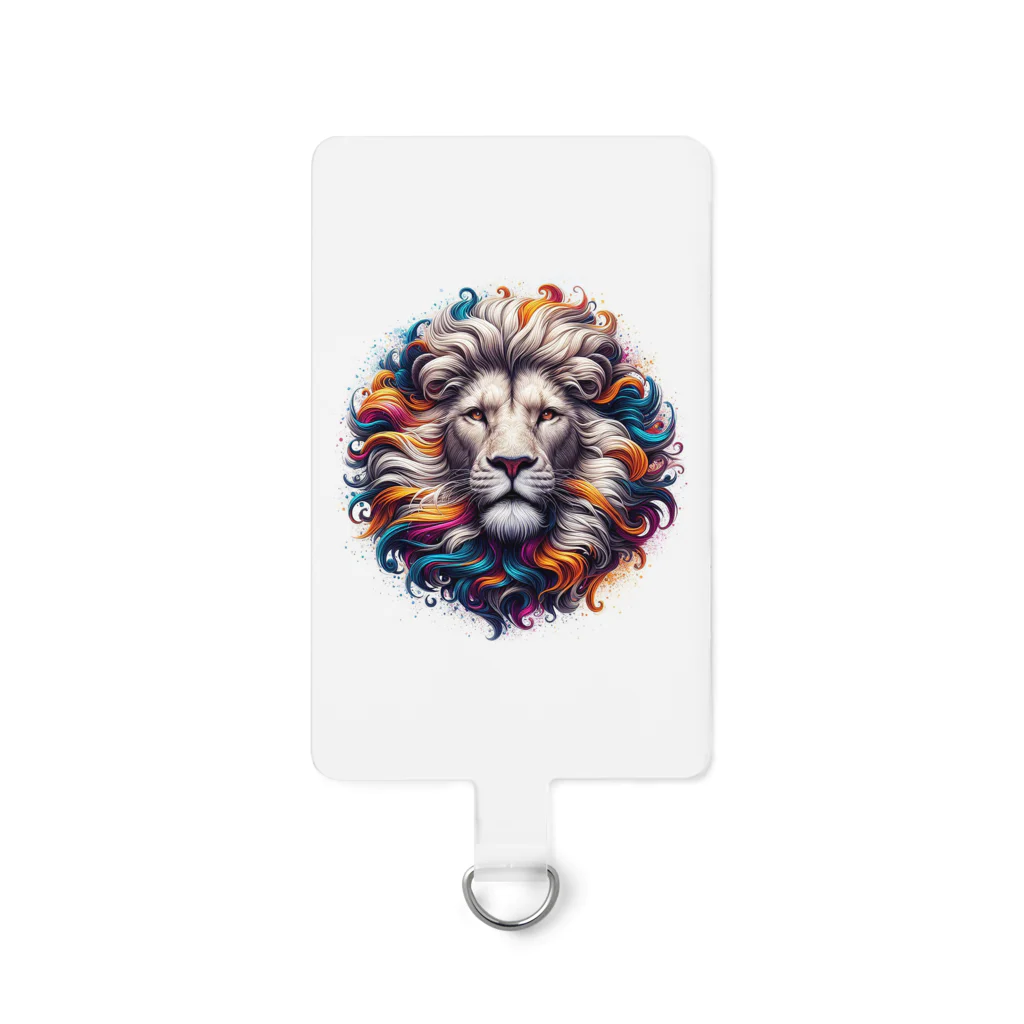 PALA's SHOP　cool、シュール、古風、和風、のLION　face１ Smartphone Strap