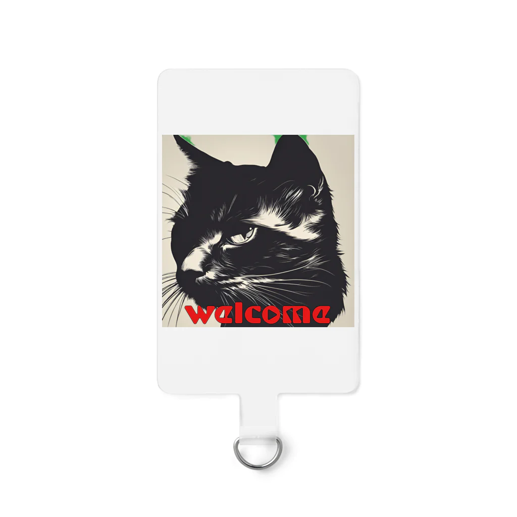 kk-welcomeの黒猫登場Ⅰ Smartphone Strap