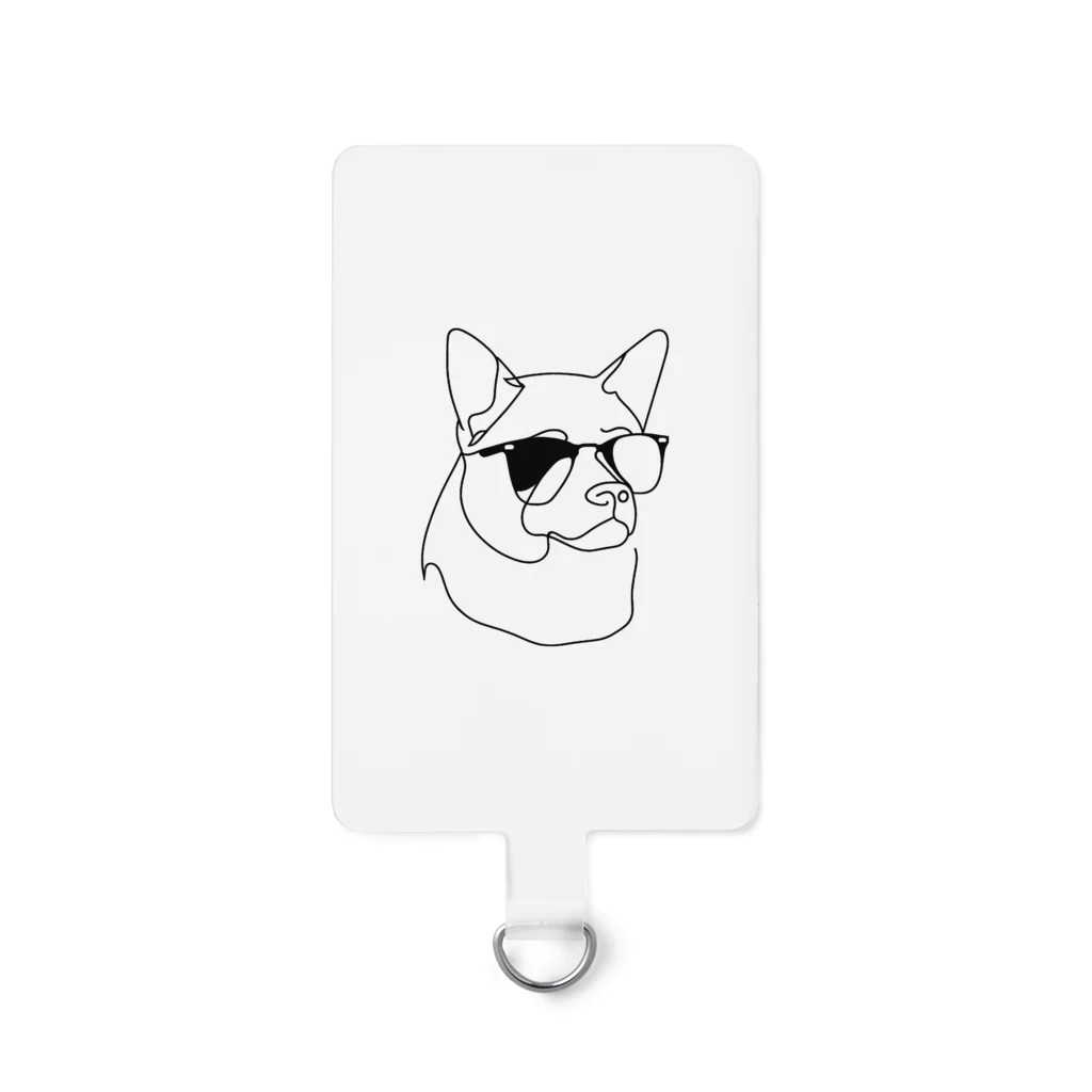 A-Kdesignのdog with sanglass① Smartphone Strap