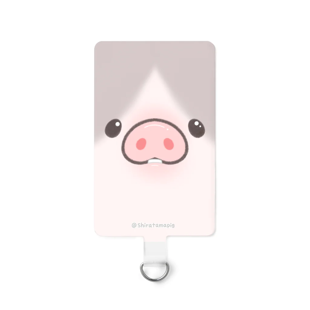 しらたまちゃんSHOPu〜🐽のお顔ドアップ  Smartphone Strap