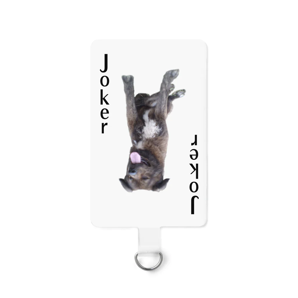 しまのなかまfromIRIOMOTEの西表島しまのなかまトランプ繪・試作（ジョーカー・うちの犬・上下逆仕様） Smartphone Strap