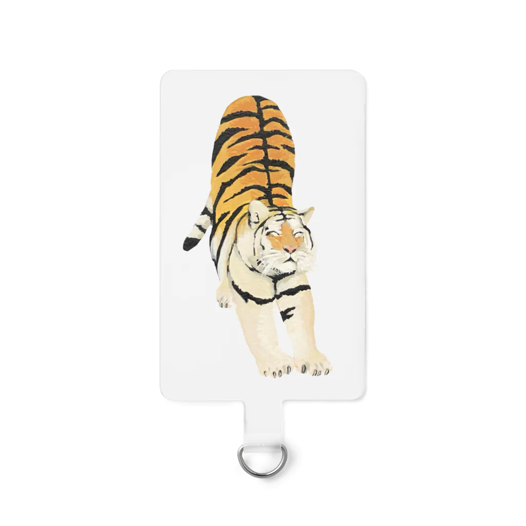 🐶シュナといろいろ🎨の伸びをするトラ Smartphone Strap