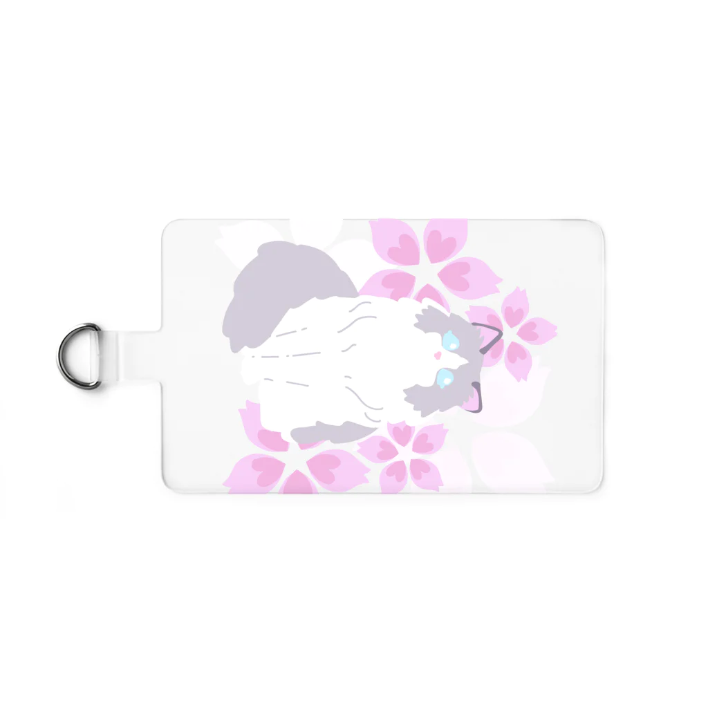 Kotetsu diary(SUZURI店)のラグドール×桜 Smartphone Strap