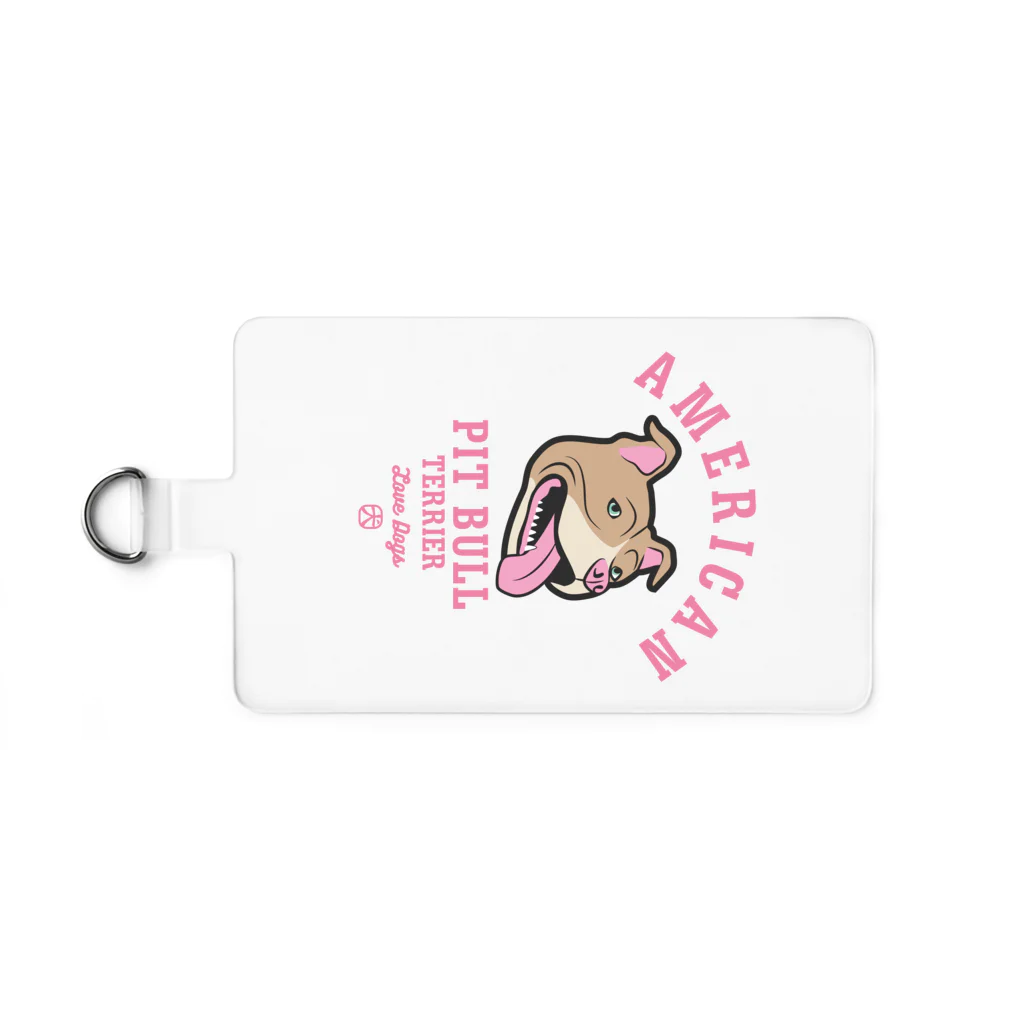 LONESOME TYPE ススのLove❤️Dogs（アメリカンピットブルテリア・赤鼻） Smartphone Strap