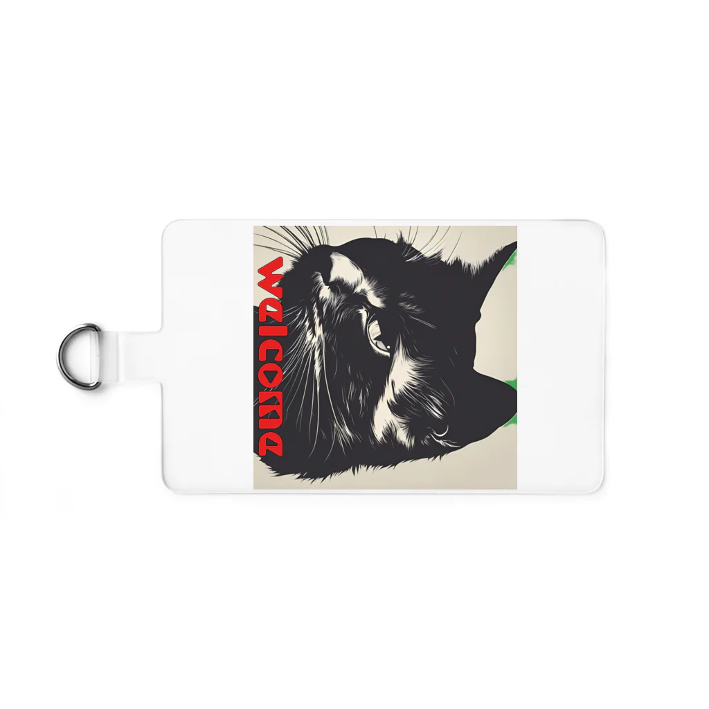 kk-welcomeの黒猫登場Ⅰ Smartphone Strap