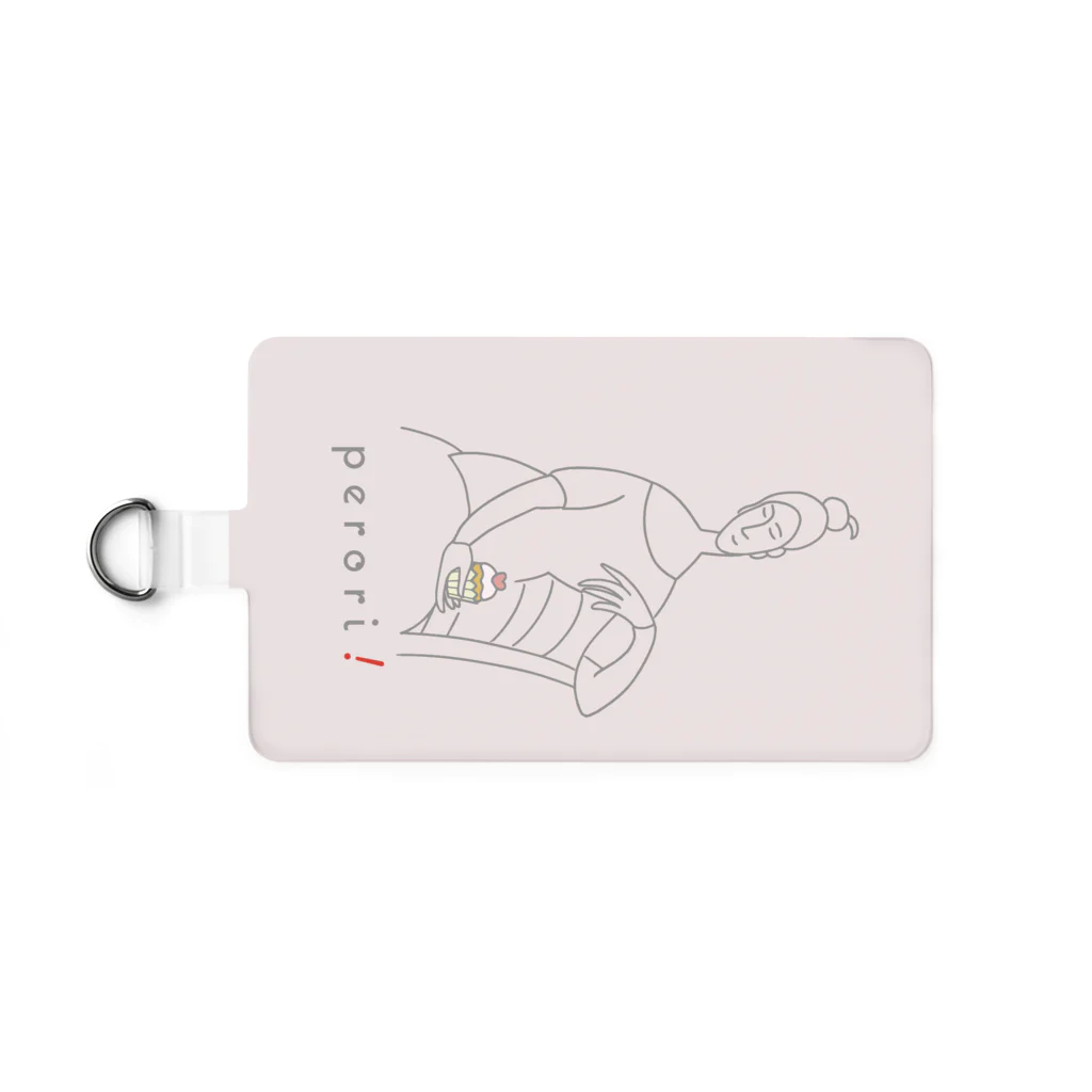 ビールとアート TM-3 Designの名画 × スイーツ（モディリアーニ）グレイッシュピンク Smartphone Strap