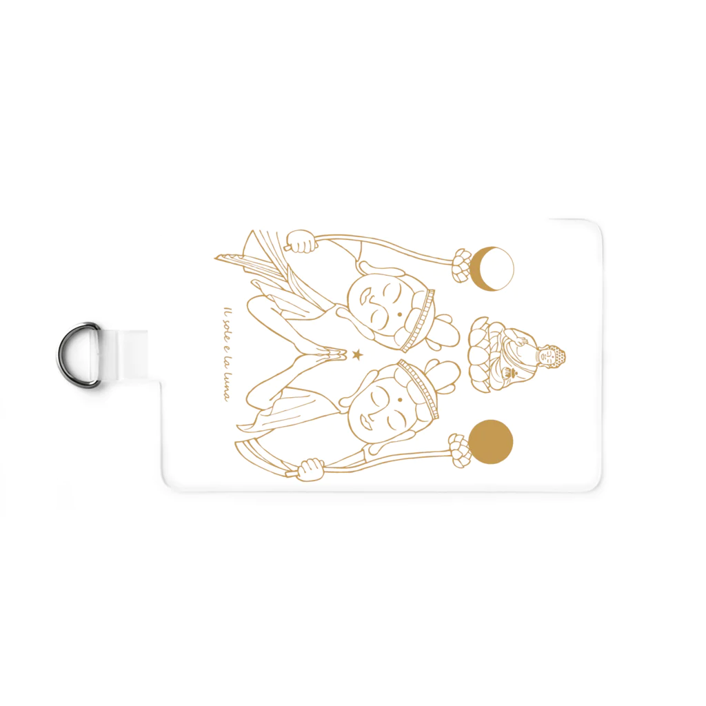 Bo tree teeのThe sun & the moon (白背景) Smartphone Strap
