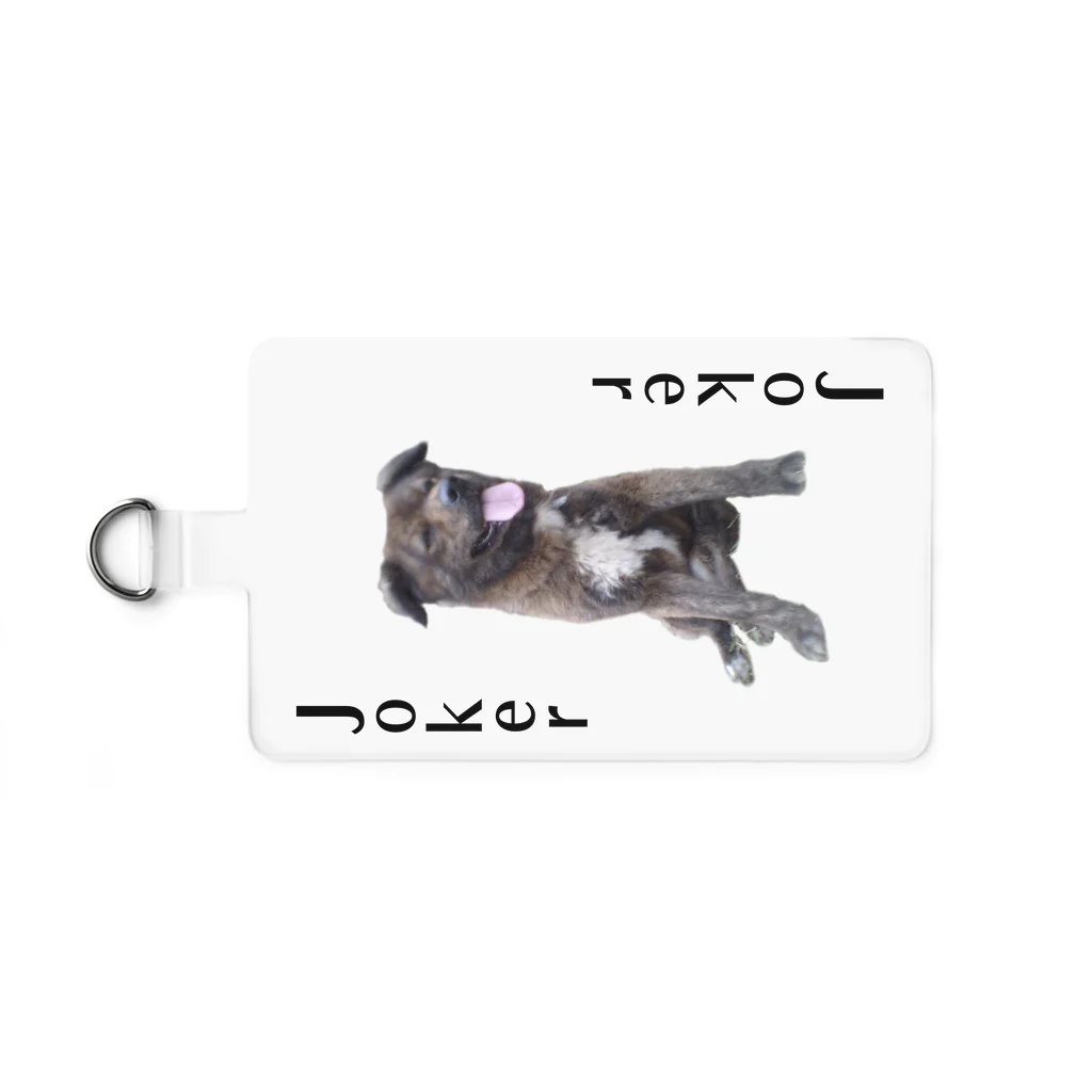 しまのなかまfromIRIOMOTEの西表島しまのなかまトランプ繪・試作（ジョーカー・うちの犬・上下逆仕様） Smartphone Strap