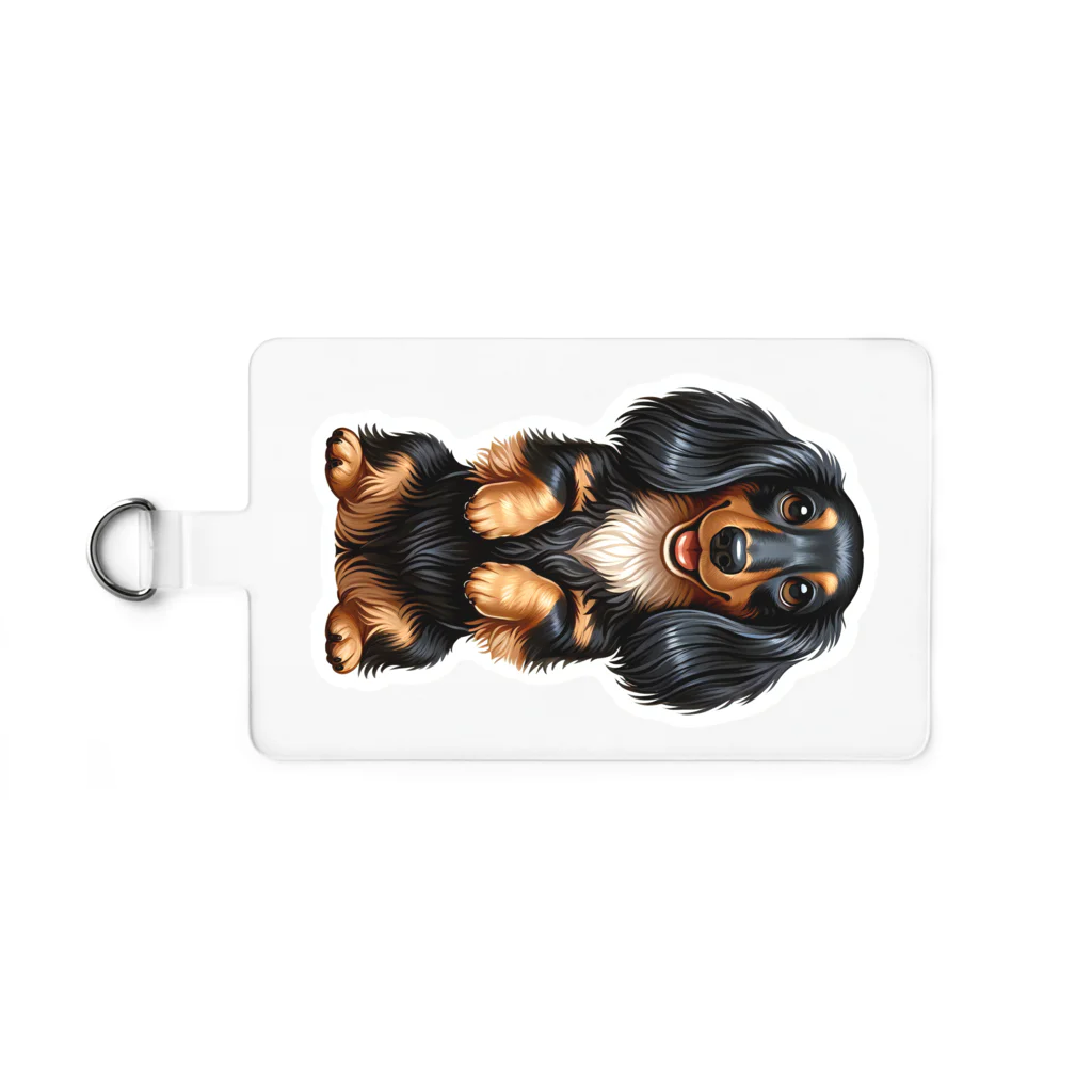 COCO SHOPの長毛ダックスフンド（ちんちんポーズ） Smartphone Strap