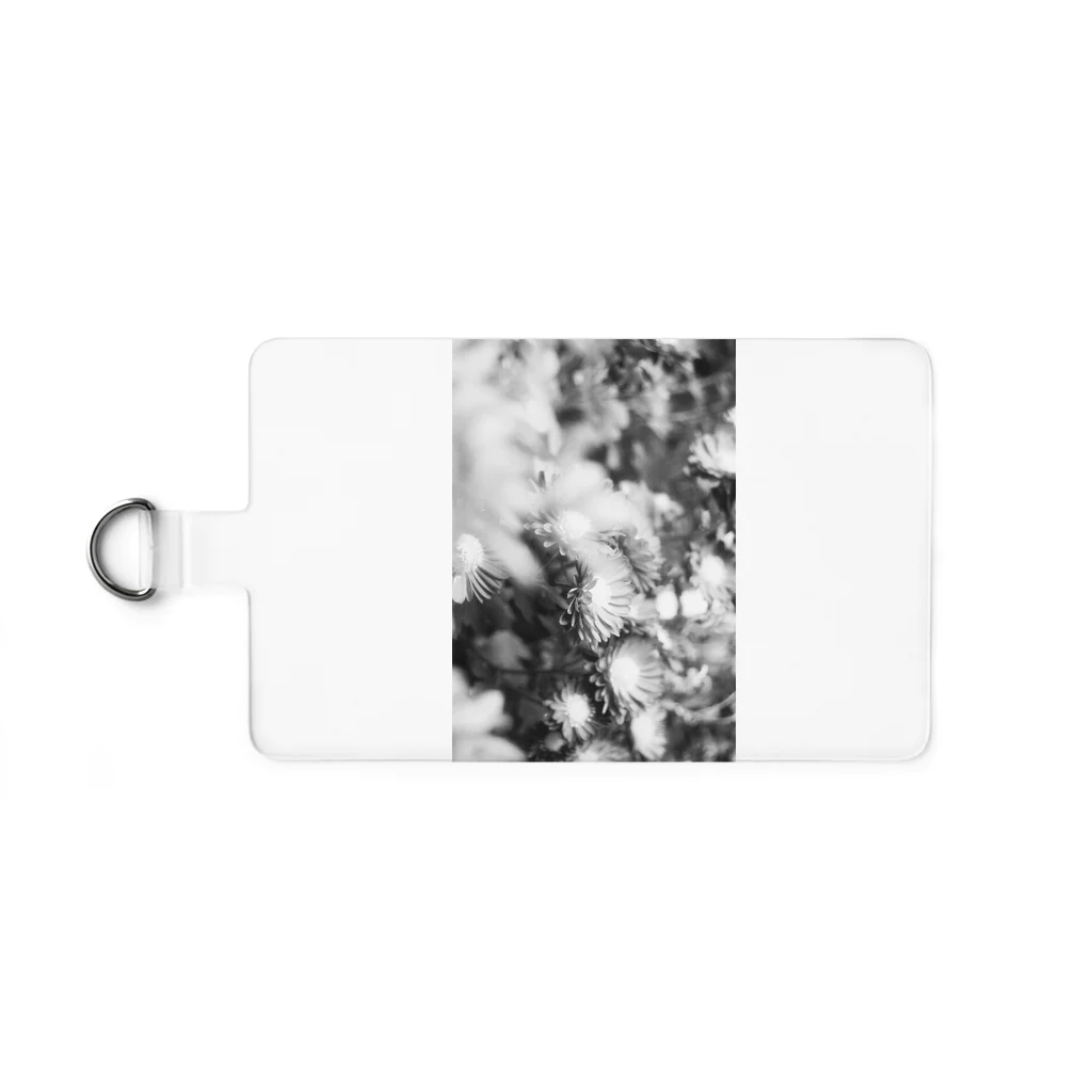 akane_art（茜音工房）のモノクロフラワー（キク） Smartphone Strap