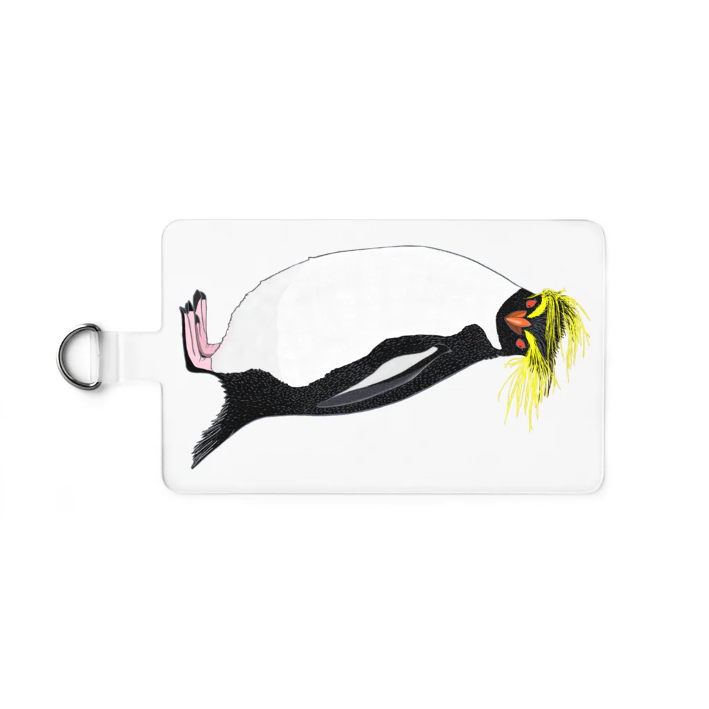 LalaHangeulの　風に吹かれるイワトビペンギンさん(文字無しバージョン Smartphone Strap