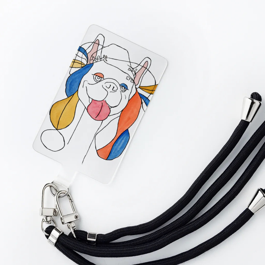 runkotoのフレンチブルドッグ　ピカソ風 Smartphone Strap