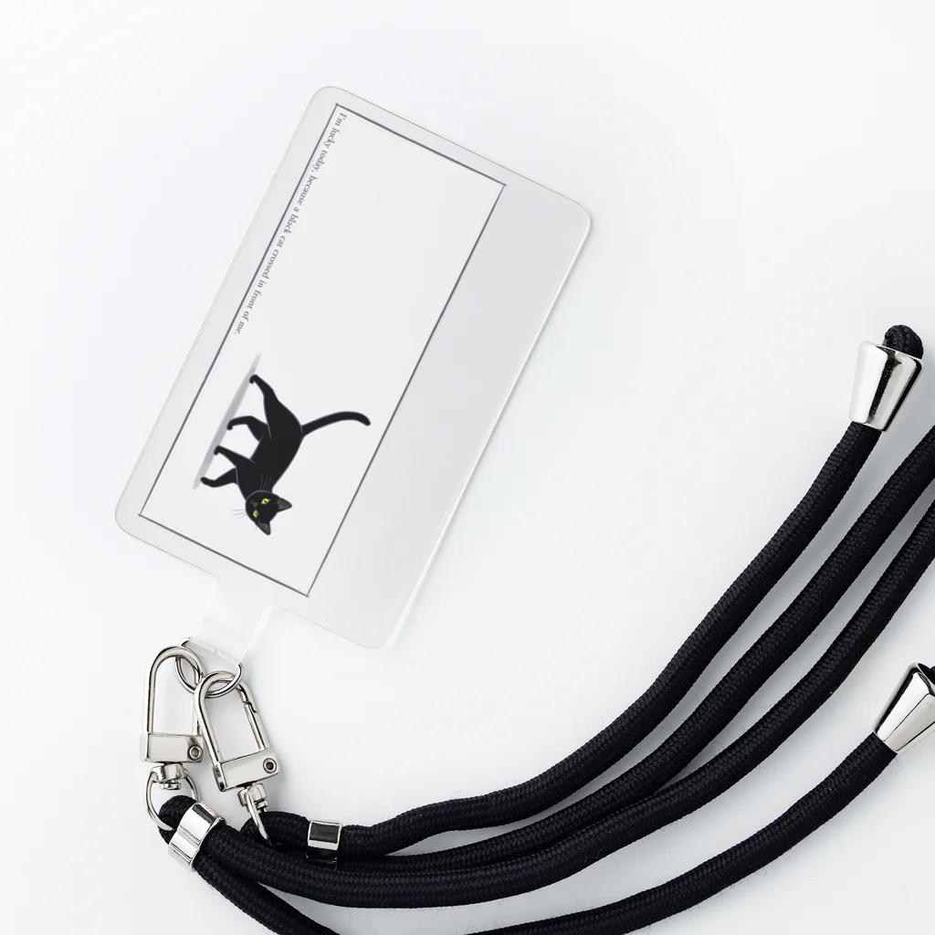 ハナイとトンの猫が目の前を横切った（黒猫） Smartphone Strap