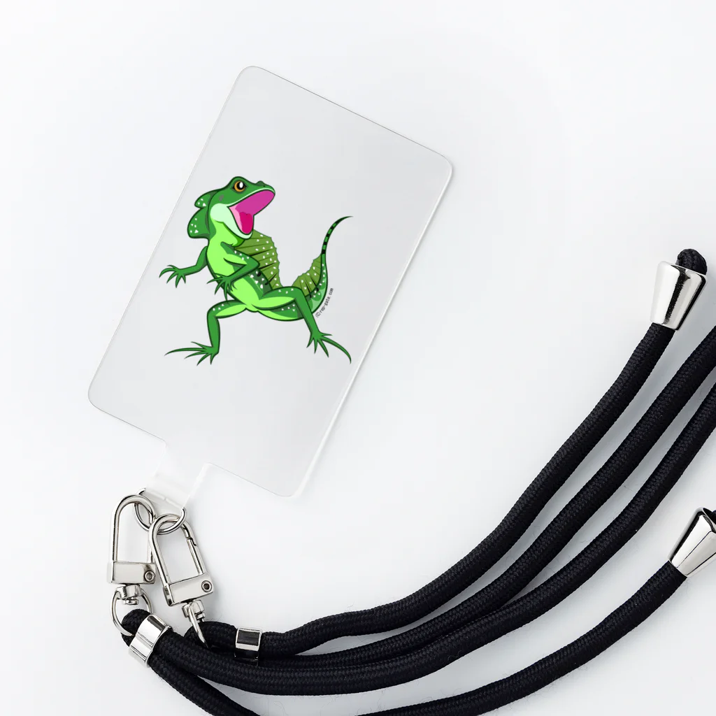 もむのふの爬虫類グッズやさんの水辺の忍者グリーンバシリスク Smartphone Strap
