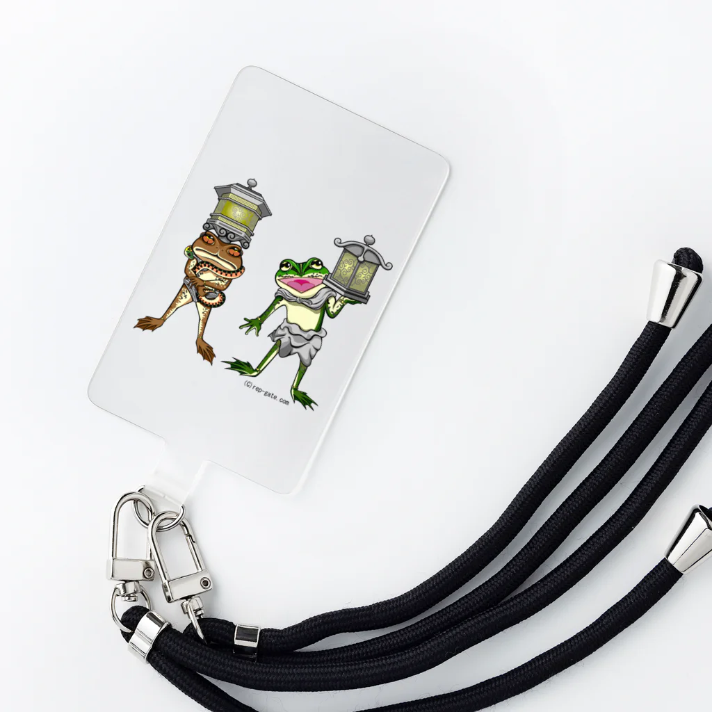 もむのふの爬虫類グッズやさんの龍燈鬼・天燈鬼コンビプリント Smartphone Strap