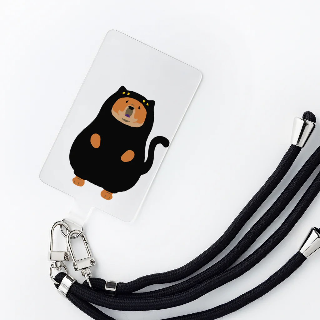 Qooroの猫かぶりチャウさん　黒猫さん Smartphone Strap
