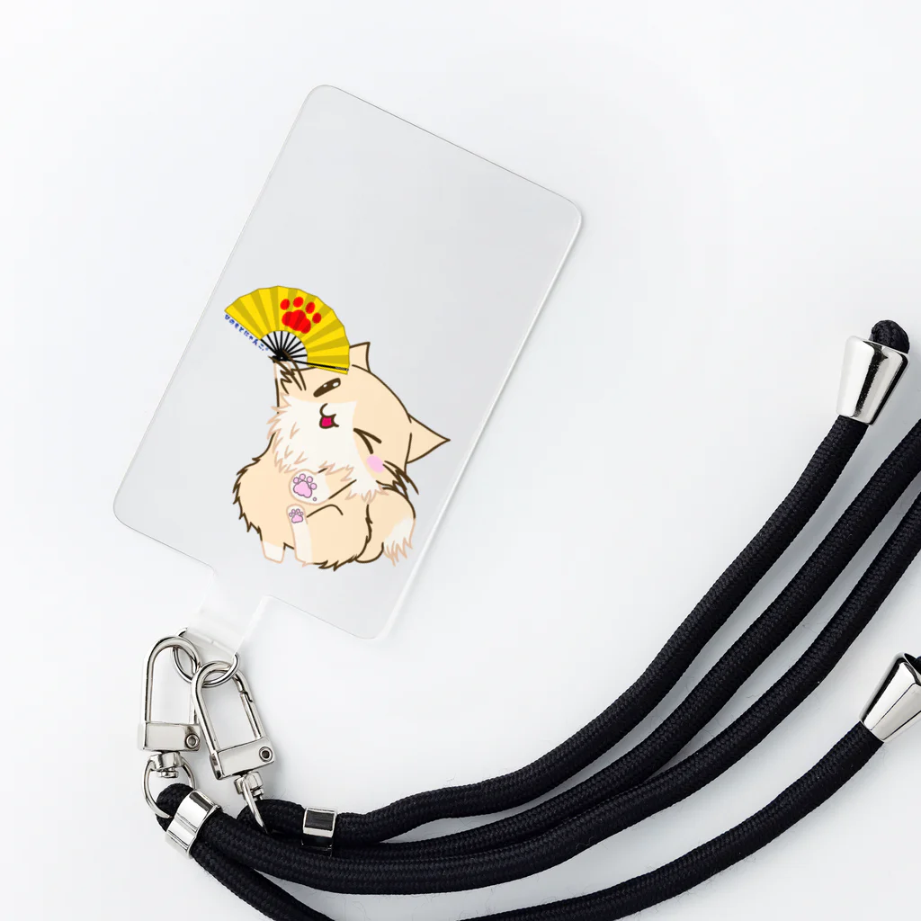 絵娯クリエイトのひのもとにゃんこ®️ 手踊り / クリーム Smartphone Strap