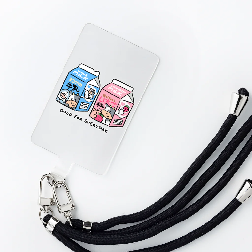 サメとメンダコ[namelessmm2]の牛乳といちごミルク Smartphone Strap