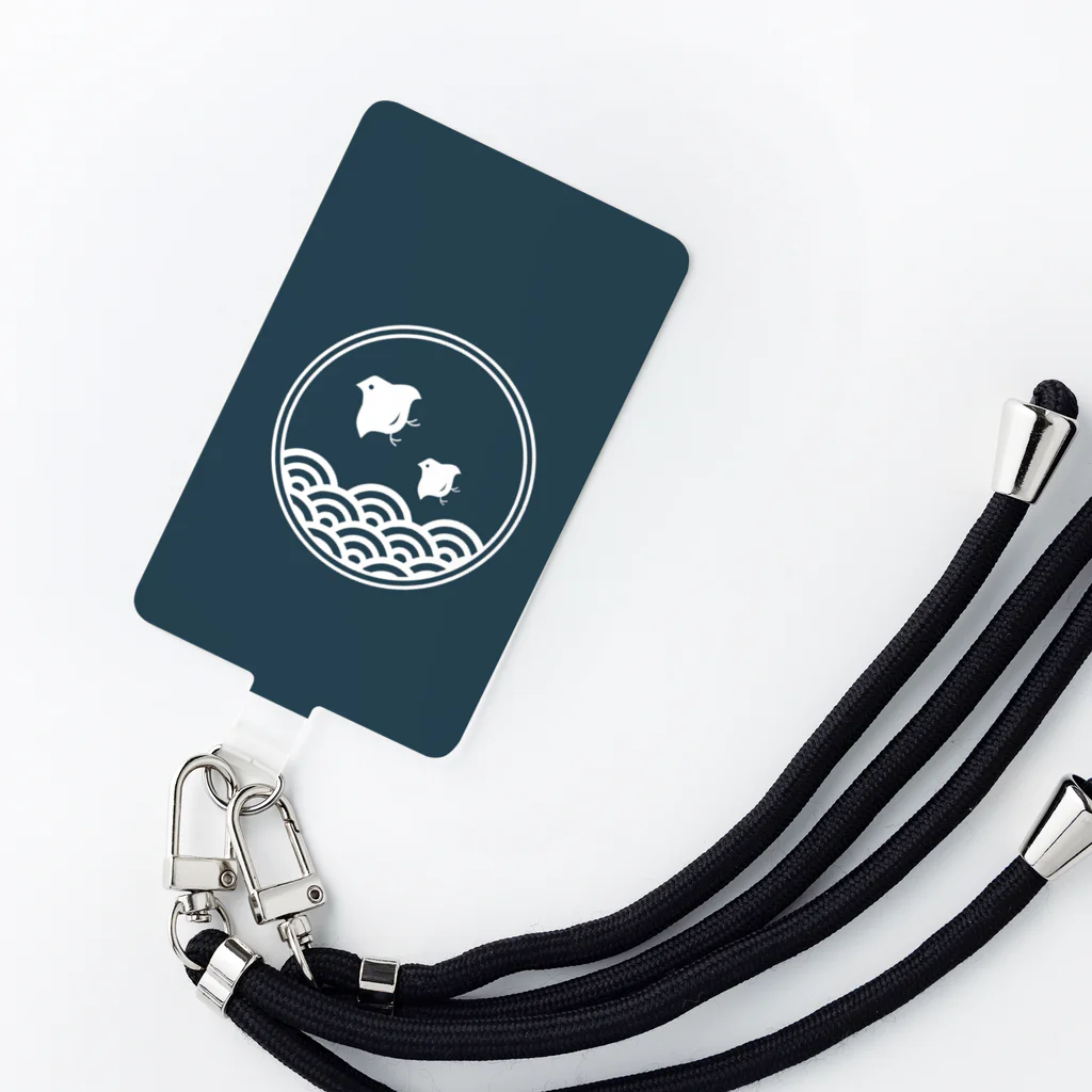 satoharuの千鳥と青海波(白抜き） Smartphone Strap