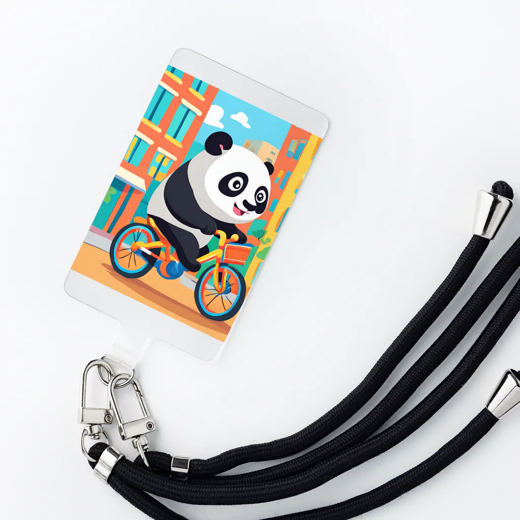 毎日の生活に、ほっこり笑顔と幸せを✨のMr.パンダライダー Smartphone Strap