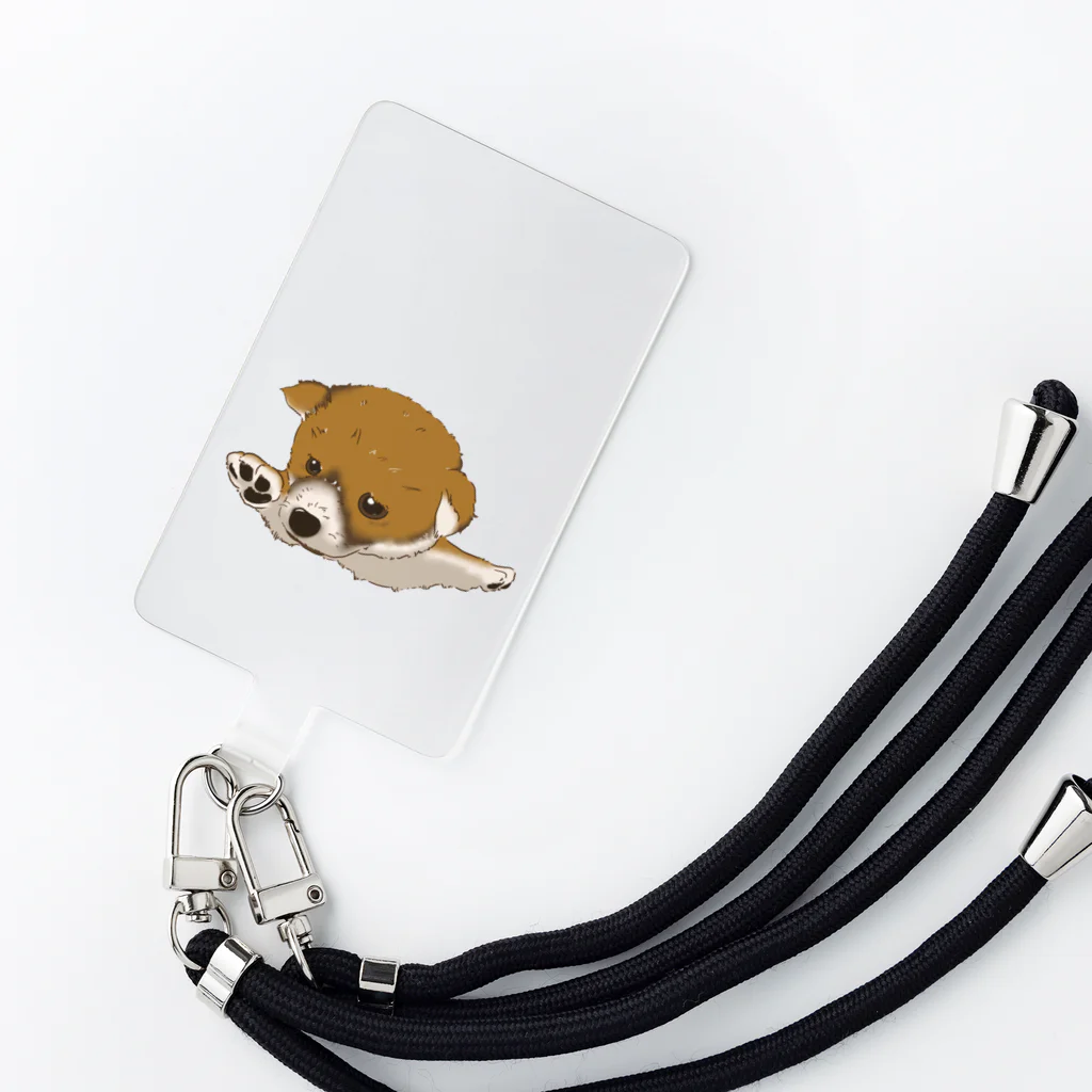 WANPU  by YUn.の飛行機ポーズ　柴　カラー改良版 Smartphone Strap