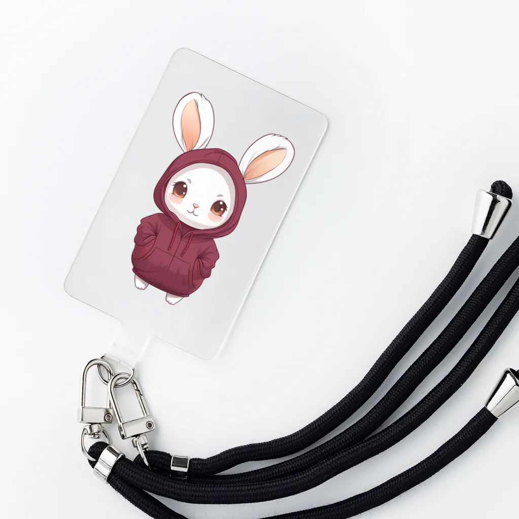 Vasetti_pressの赤パーカーを着ているうさぎちゃん Smartphone Strap