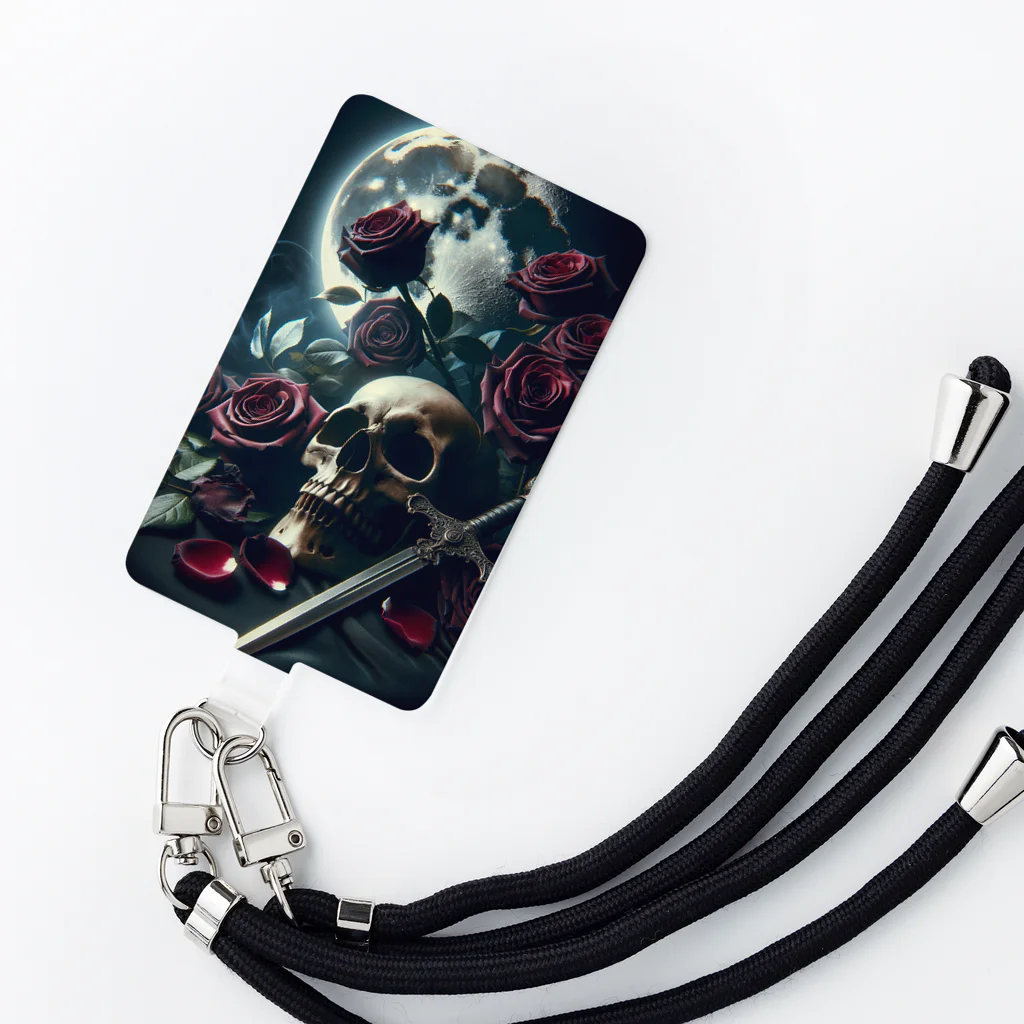 kazeou（風王）の死神と薔薇（縦）AI生成 Smartphone Strap