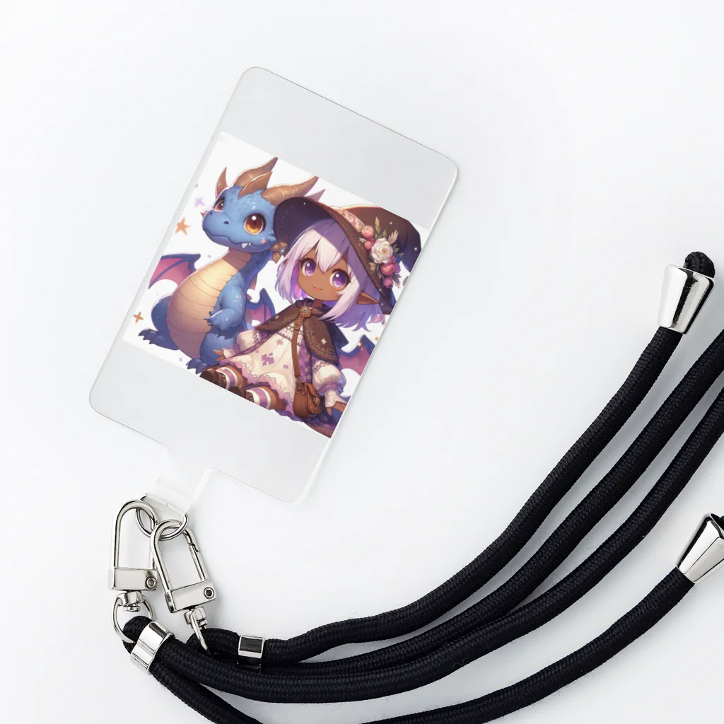 ピクセルパレットのドラゴンと可愛い女の子3 Smartphone Strap