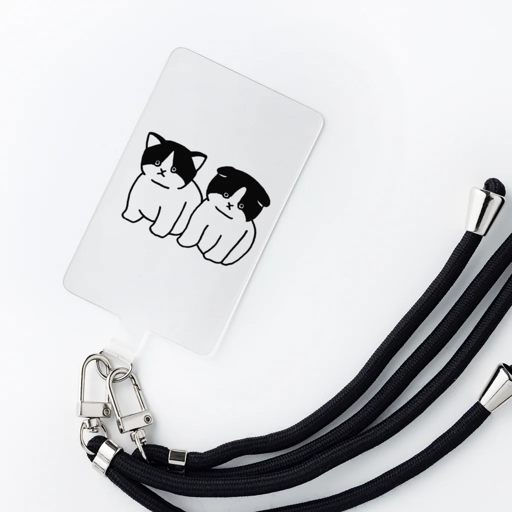 とつこまのお店屋さんの虚無猫の双子（線画） Smartphone Strap