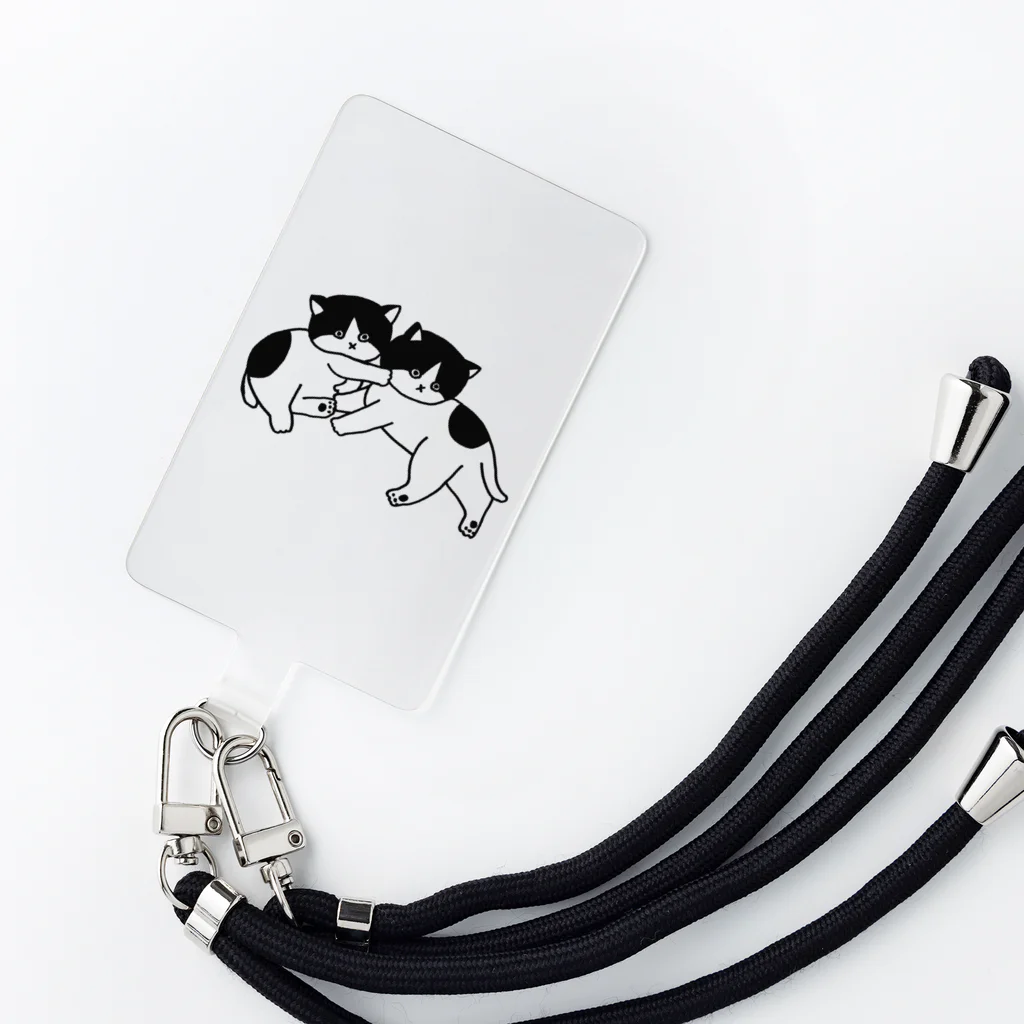 とつこまのお店屋さんの虚無猫の双子（じゃれ合い）（線画） Smartphone Strap