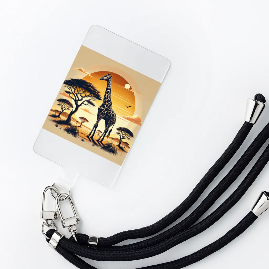 akinyan3128の夕日の中のキリンさん Smartphone Strap