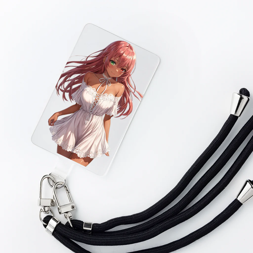 ヴィヴィオのオフショルダーレースアップワンピース Smartphone Strap