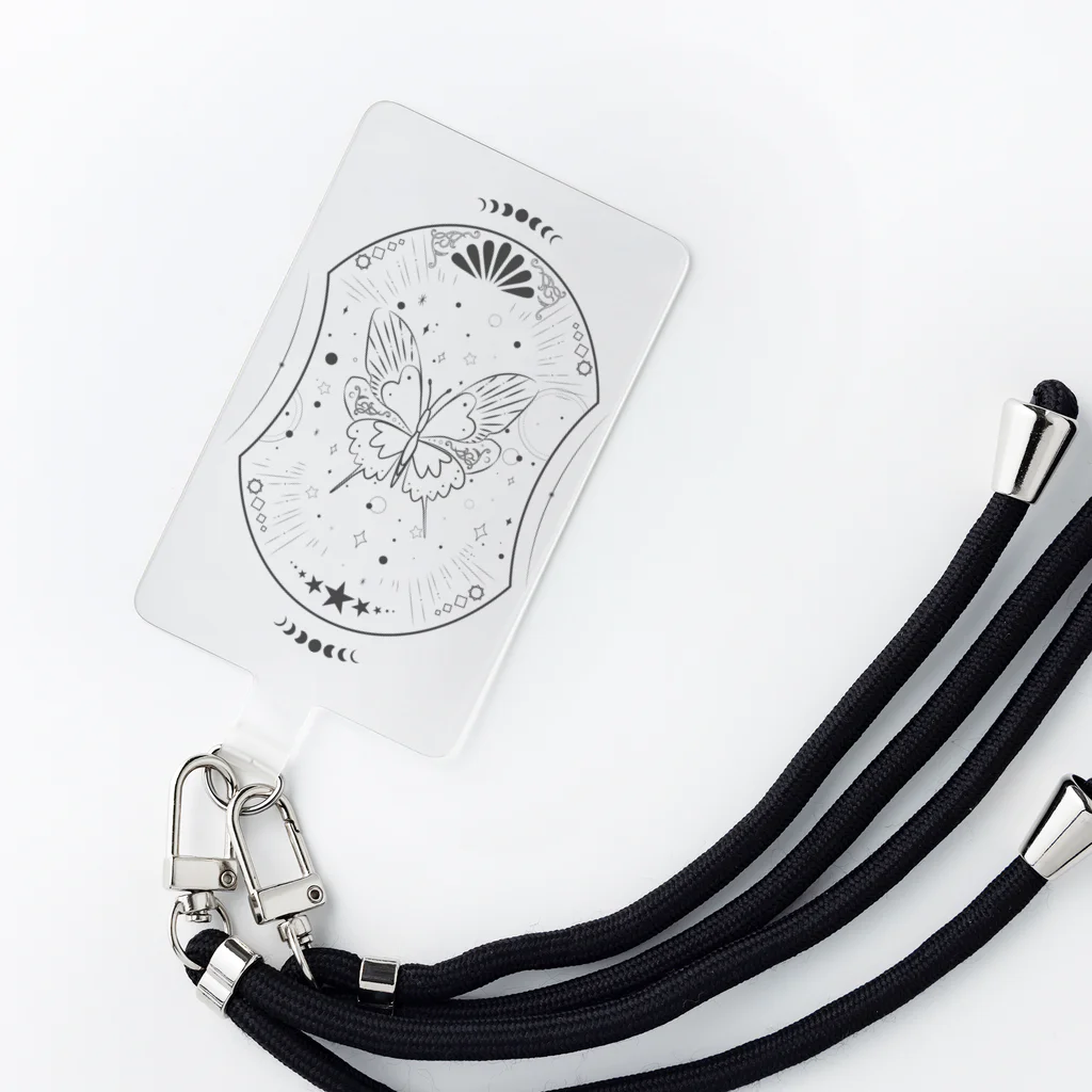 -pichiko-の幻想的な蝶々～black line Ver.～ Smartphone Strap