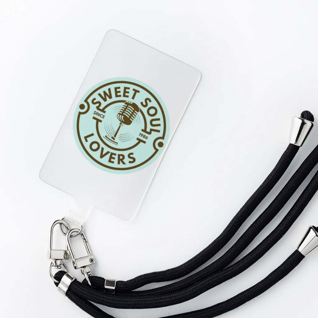 soul_mateのSweet Soul Lovers★クラシックマイク（ミントグリーン×チョコブラウン） Smartphone Strap