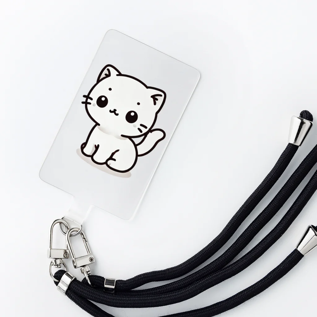cat-houseのぽふぽふネコちゃん Smartphone Strap