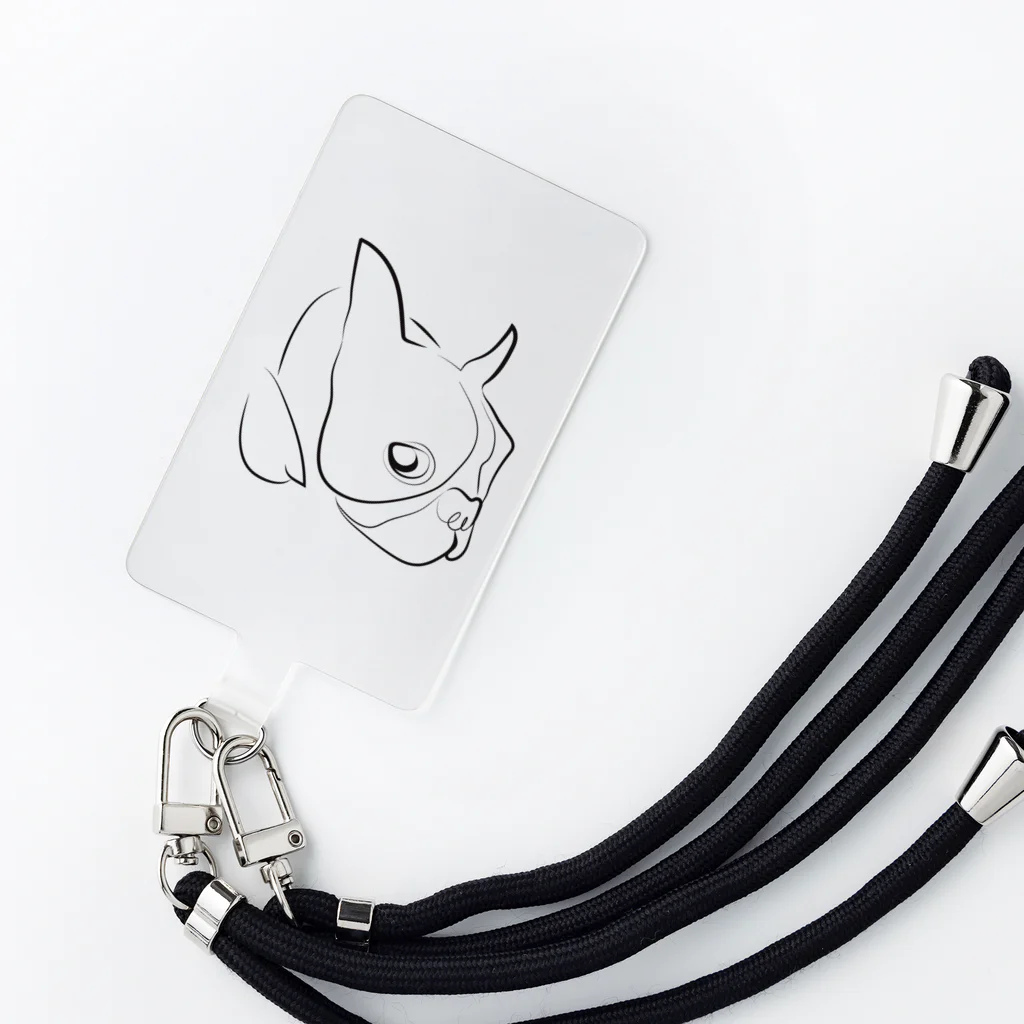 ボストンテリアのぷーのボストンテリアのぷー Smartphone Strap