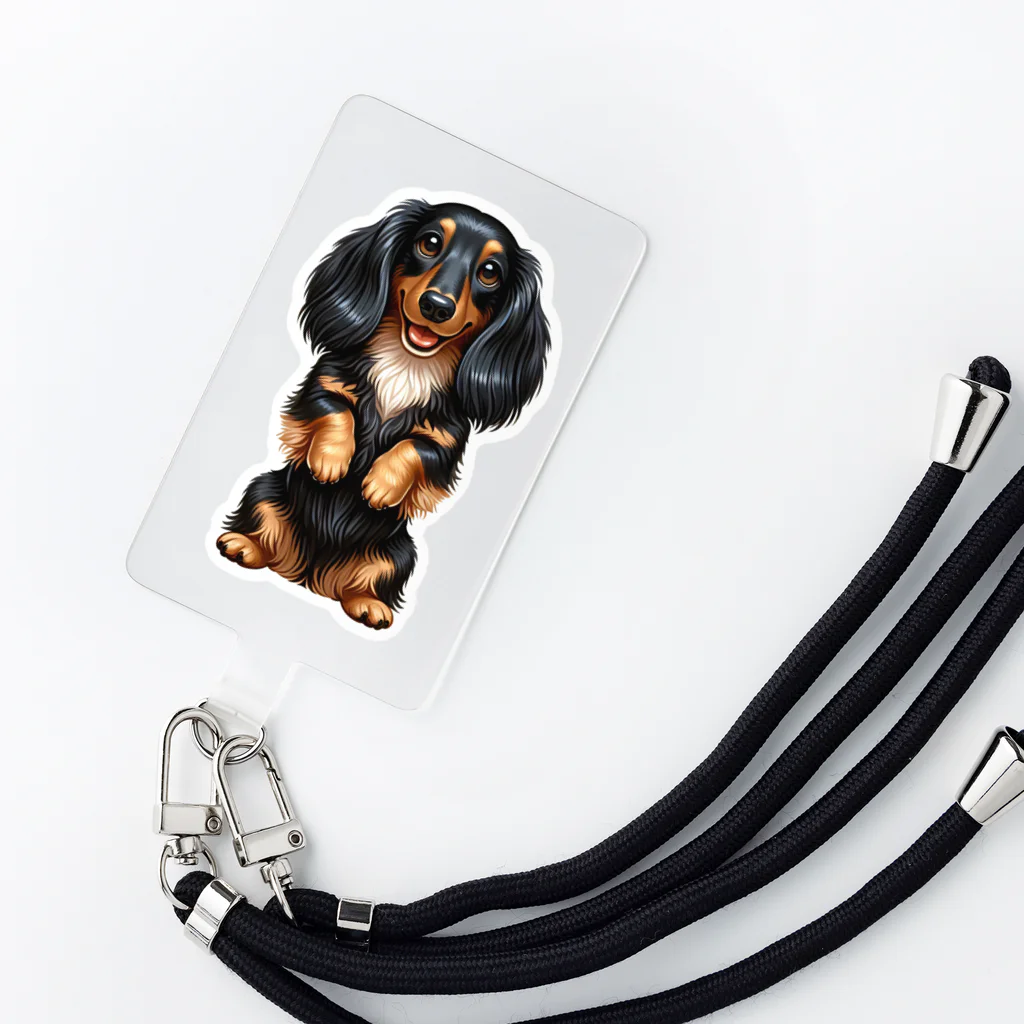 COCO SHOPの長毛ダックスフンド（ちんちんポーズ） Smartphone Strap