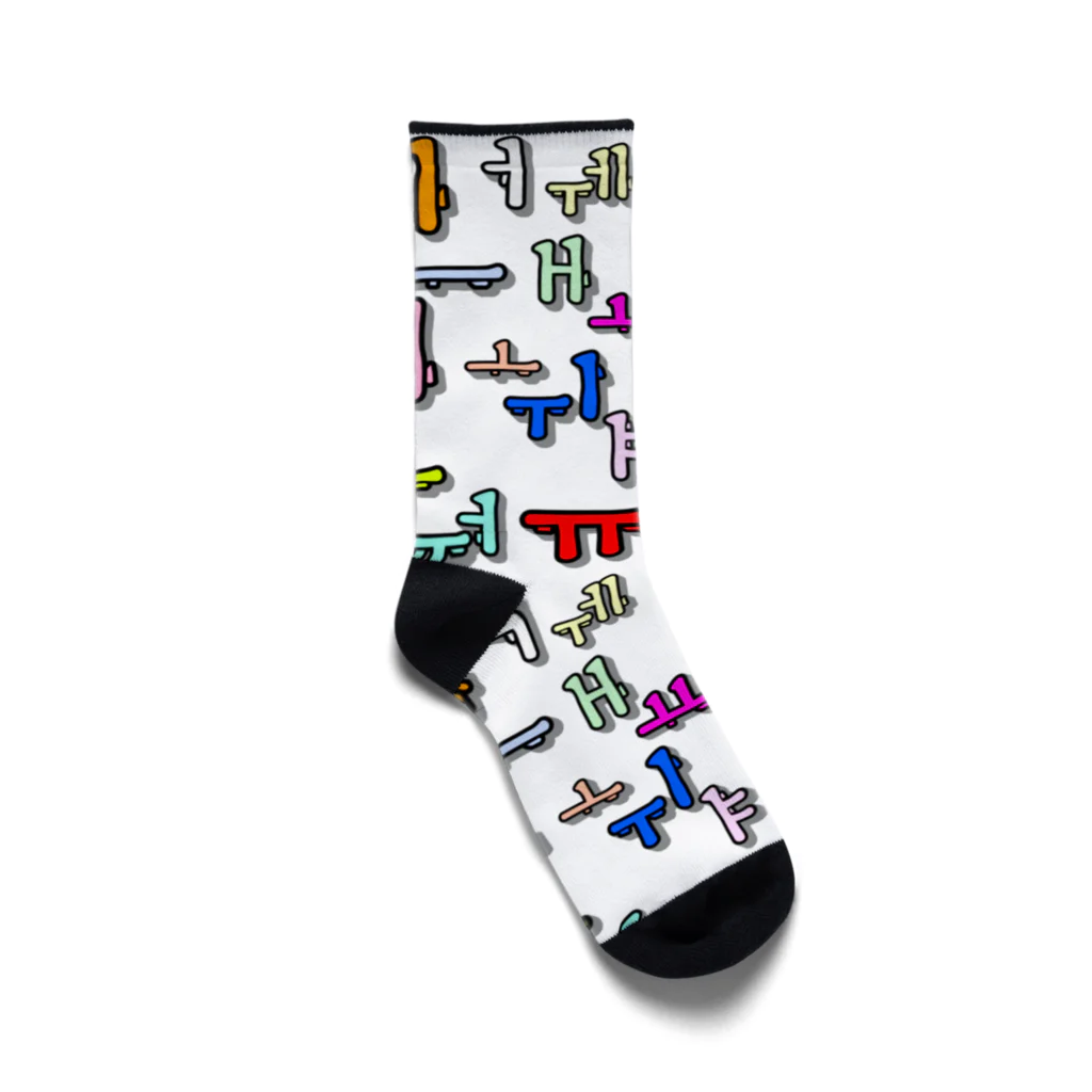 LalaHangeulのカラフルなハングル母音 Socks