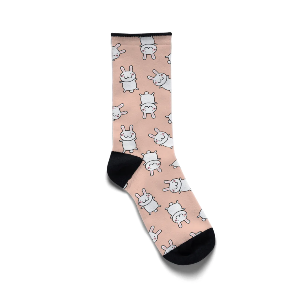 たまいファームのうさぎどし(アプリコット) Socks