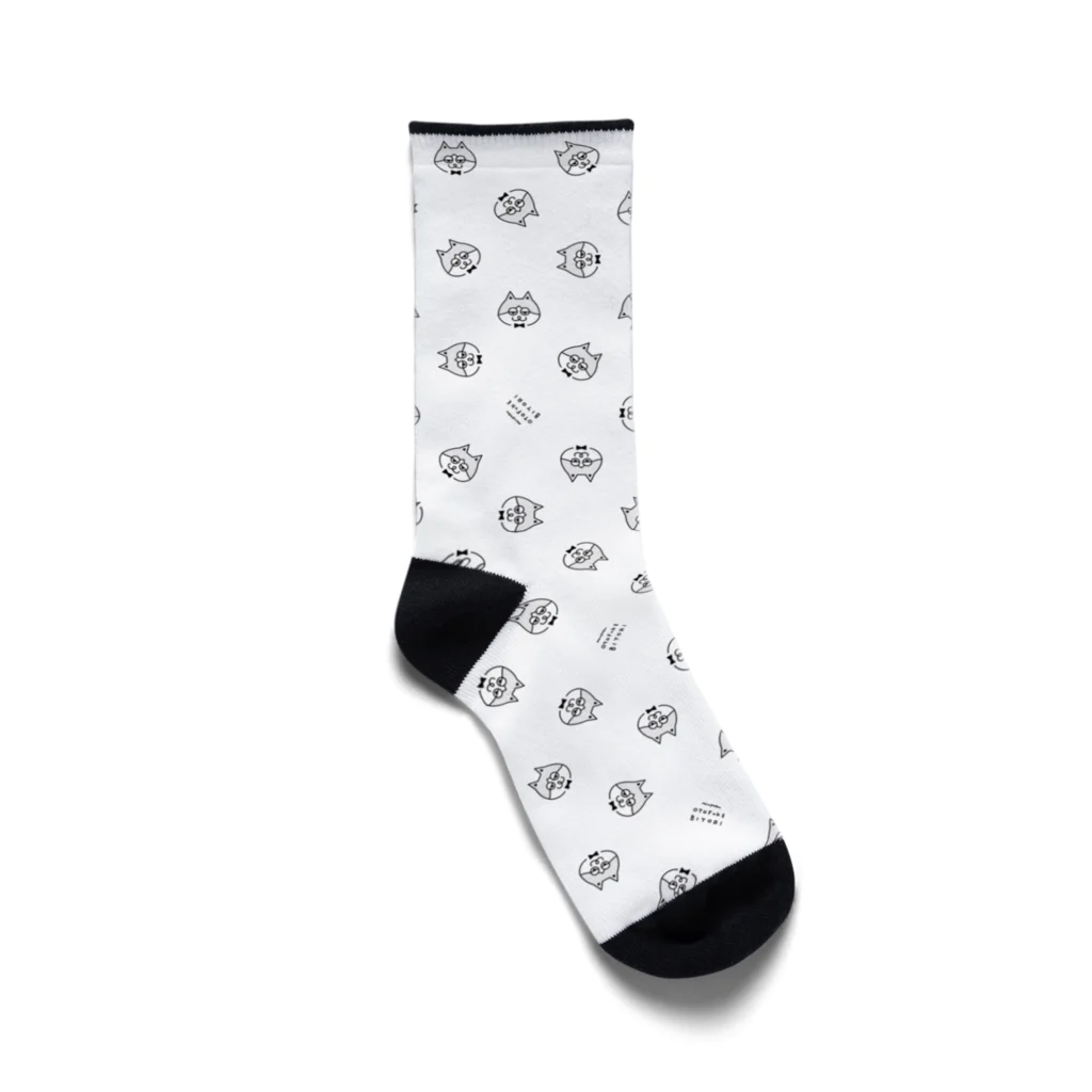 猫支配人 コタロウ【公式】のおしゃれは足元からにゃ！白 「猫支配人 コタロウ」 Socks