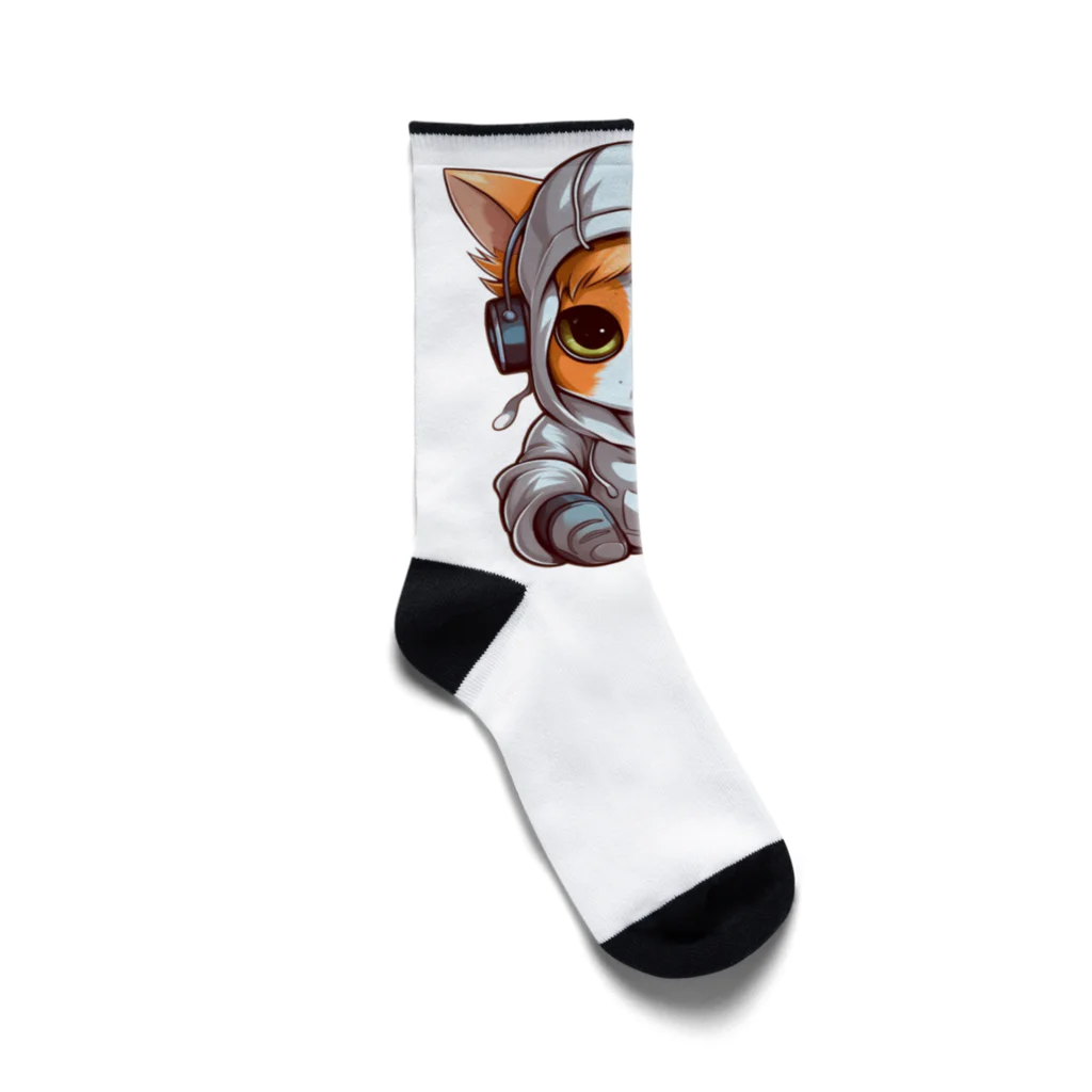 Vasetti_pressのパーカーを着ているネコちゃん Socks